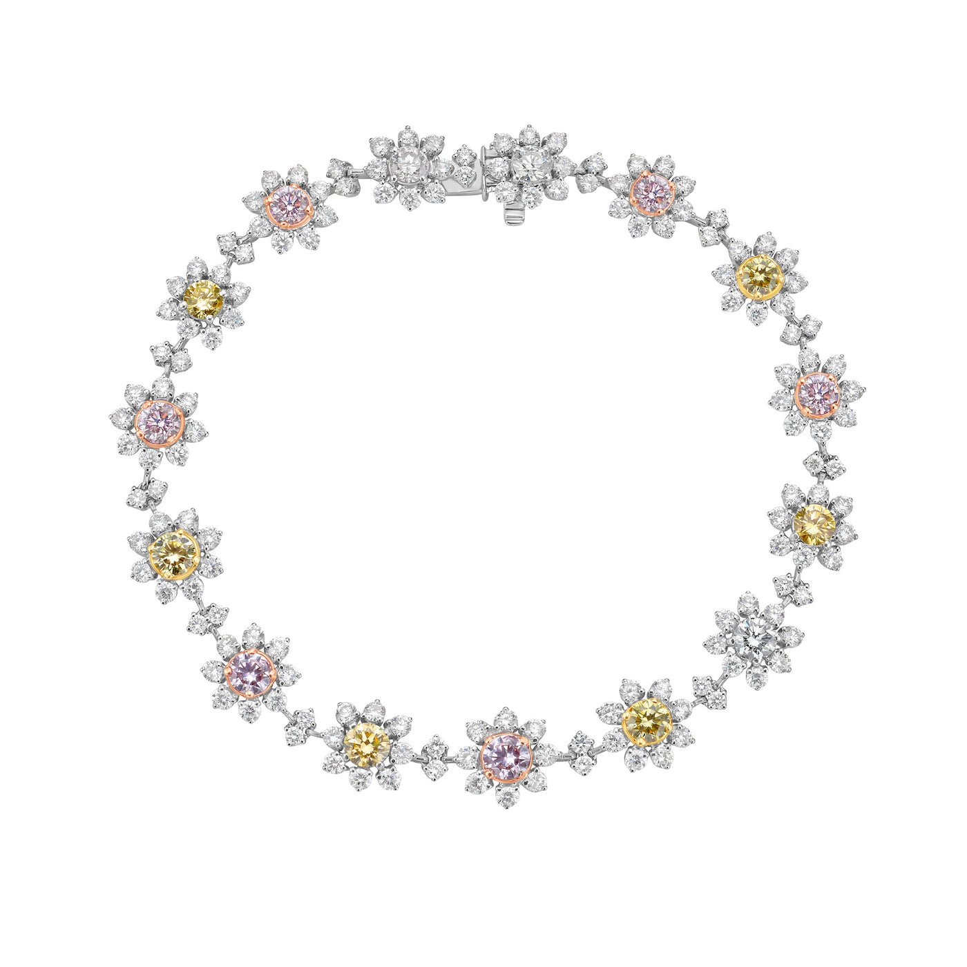 6ct Multicolor Diamond Flower Bracelet