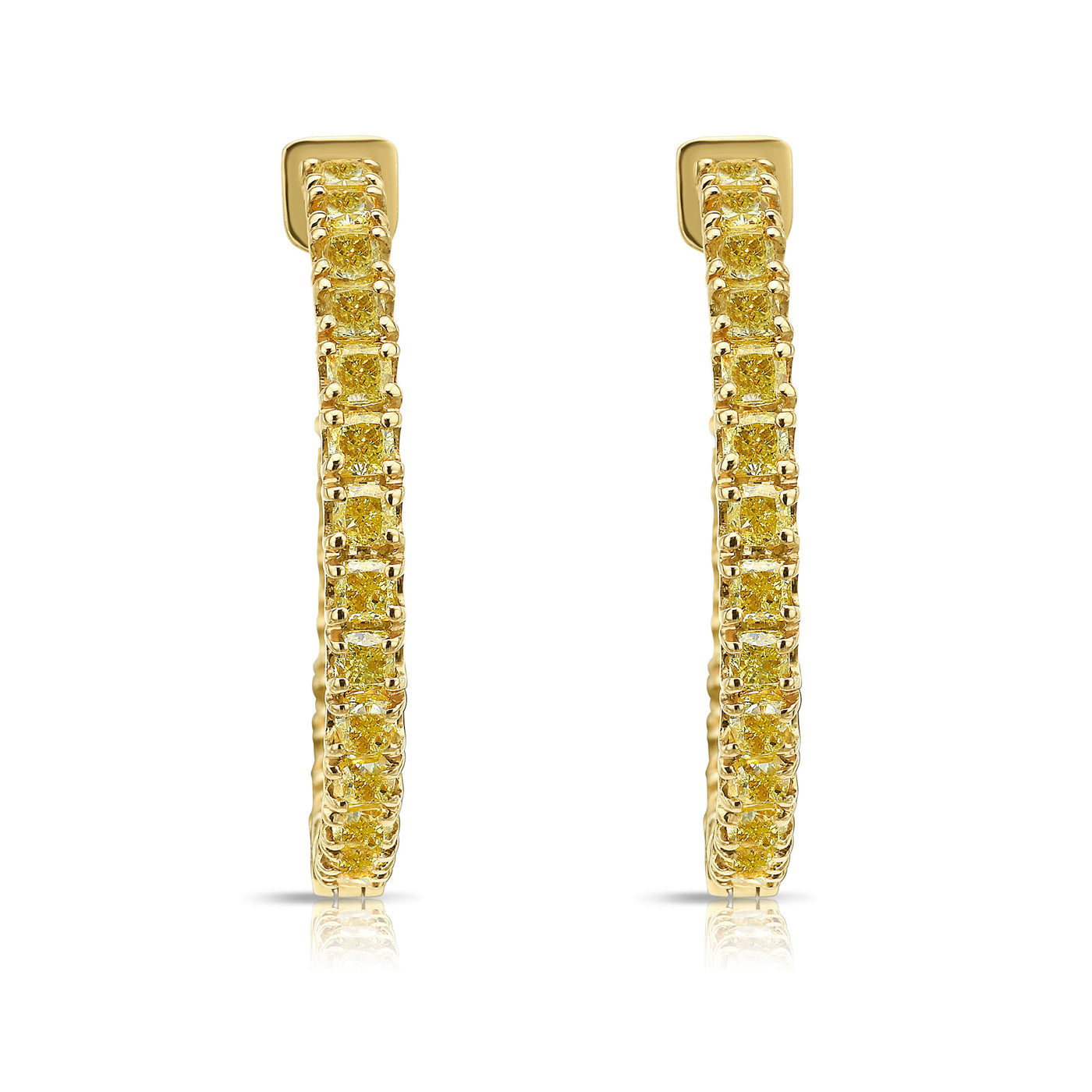 5.19ct Fancy Intense Yellow Diamond Hoops