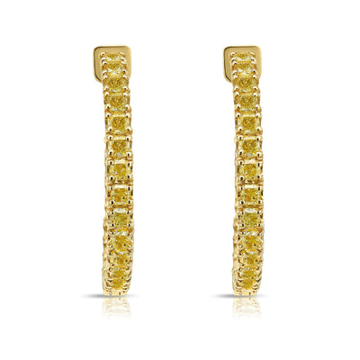 5.19ct Fancy Intense Yellow Diamond Hoops