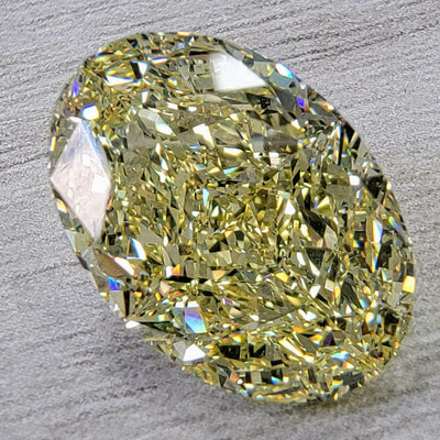 10.11ct Fancy Light Yellow Oval VS2 GIA