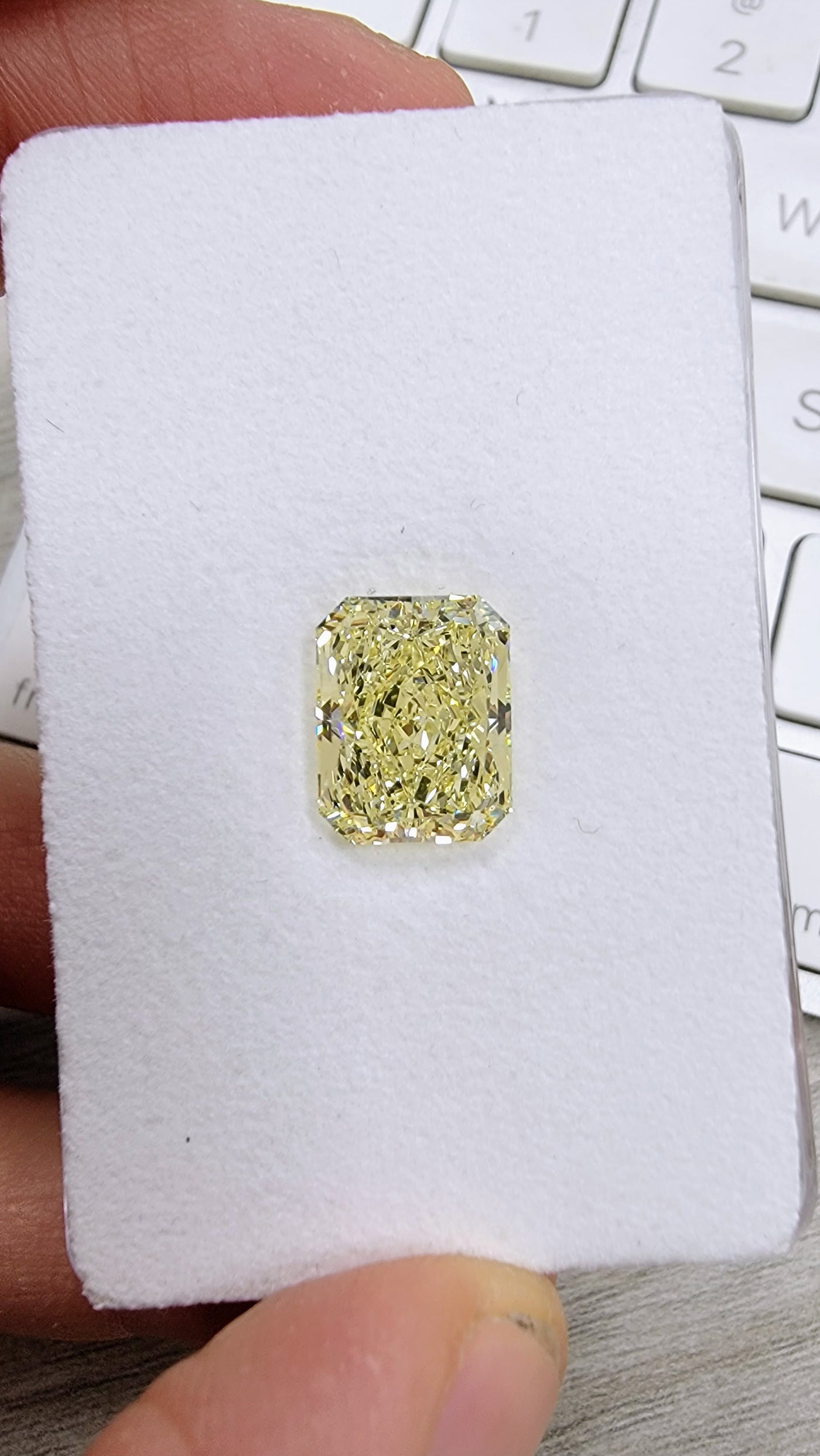 5.15ct Fancy Light Yellow Elongated Radiant VS2 GIA