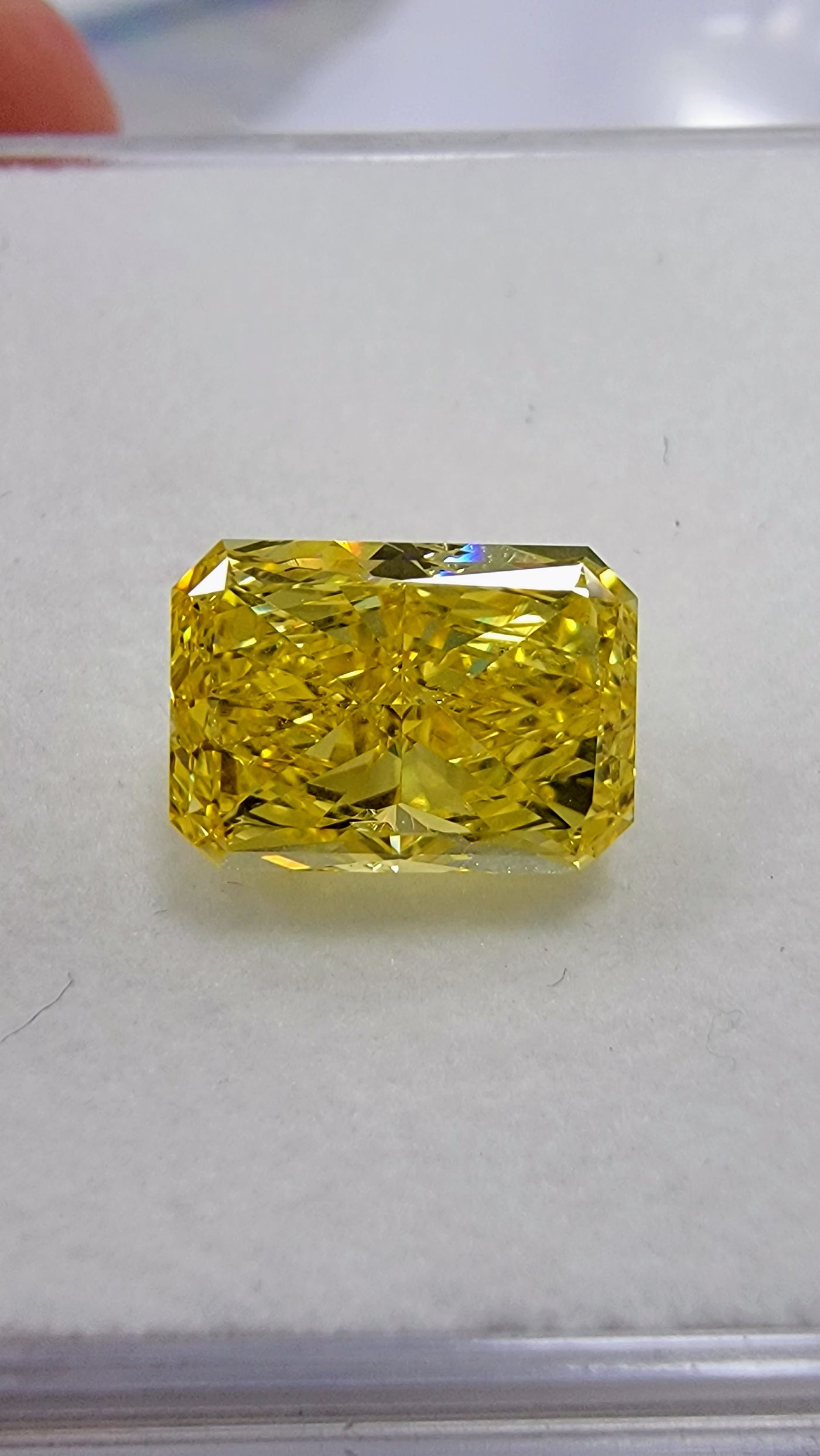 3.00ct Fancy Vivid Yellow Elongated Radiant SI1 GIA