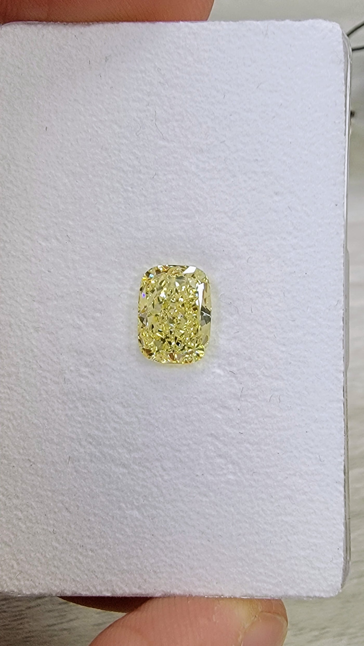 2.58ct Fancy Yellow Elongated Cushion VS1 GIA