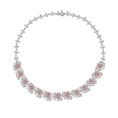 24ct Pink & White Diamond Necklace