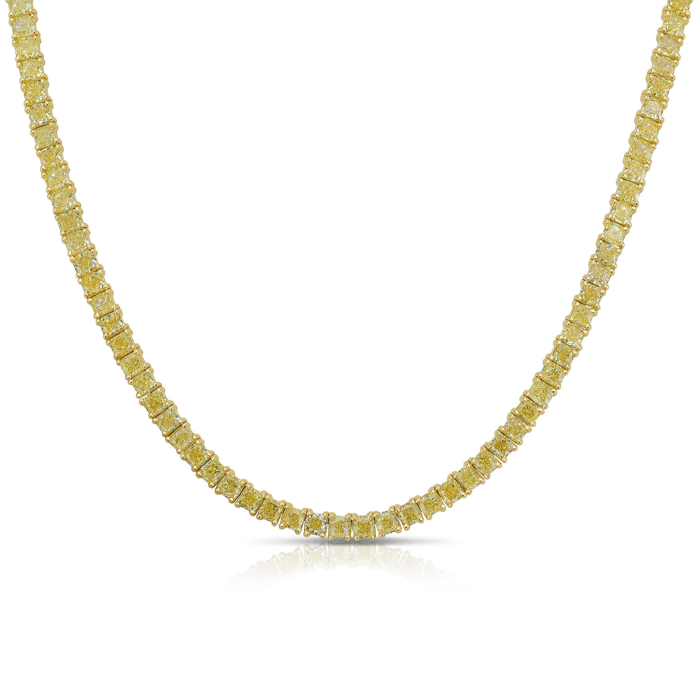 16ct Fancy Yellow Tennis Necklace