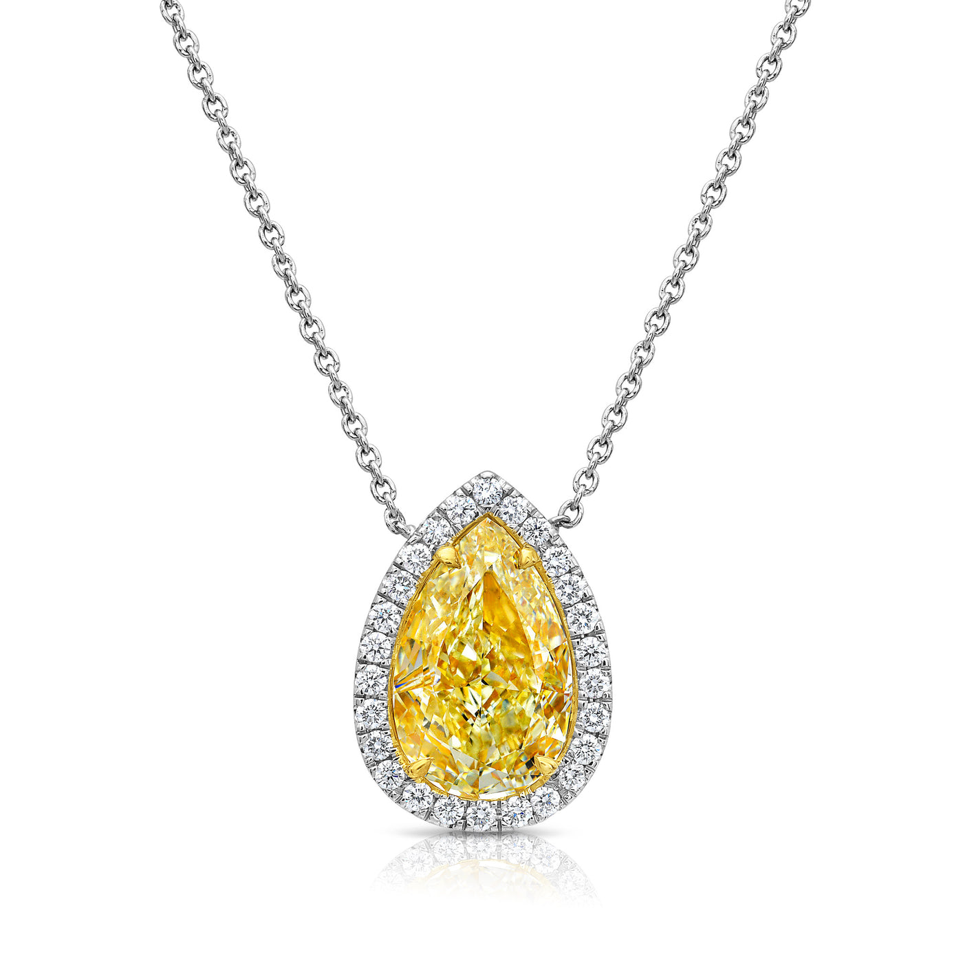 2.05ct Fancy Yellow Pear SI1 GIA Pendant