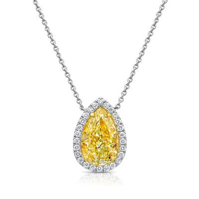 2.05ct Fancy Yellow Pear SI1 GIA Pendant