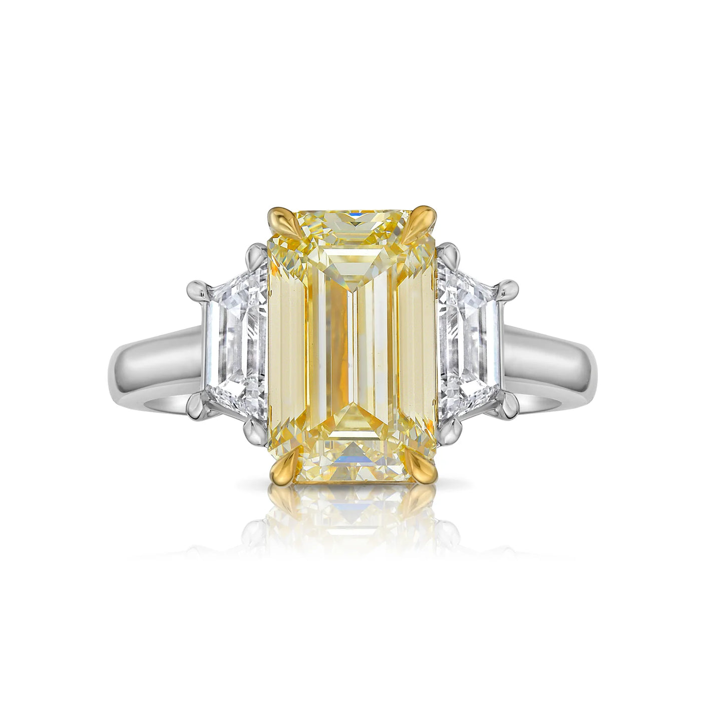 3.01ct Light Yellow Emerald Cut VS2 GIA Ring