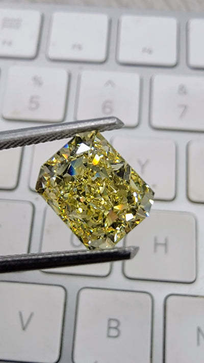 4.05ct Fancy Intense Yellow Elongated Radiant VVS1 GIA