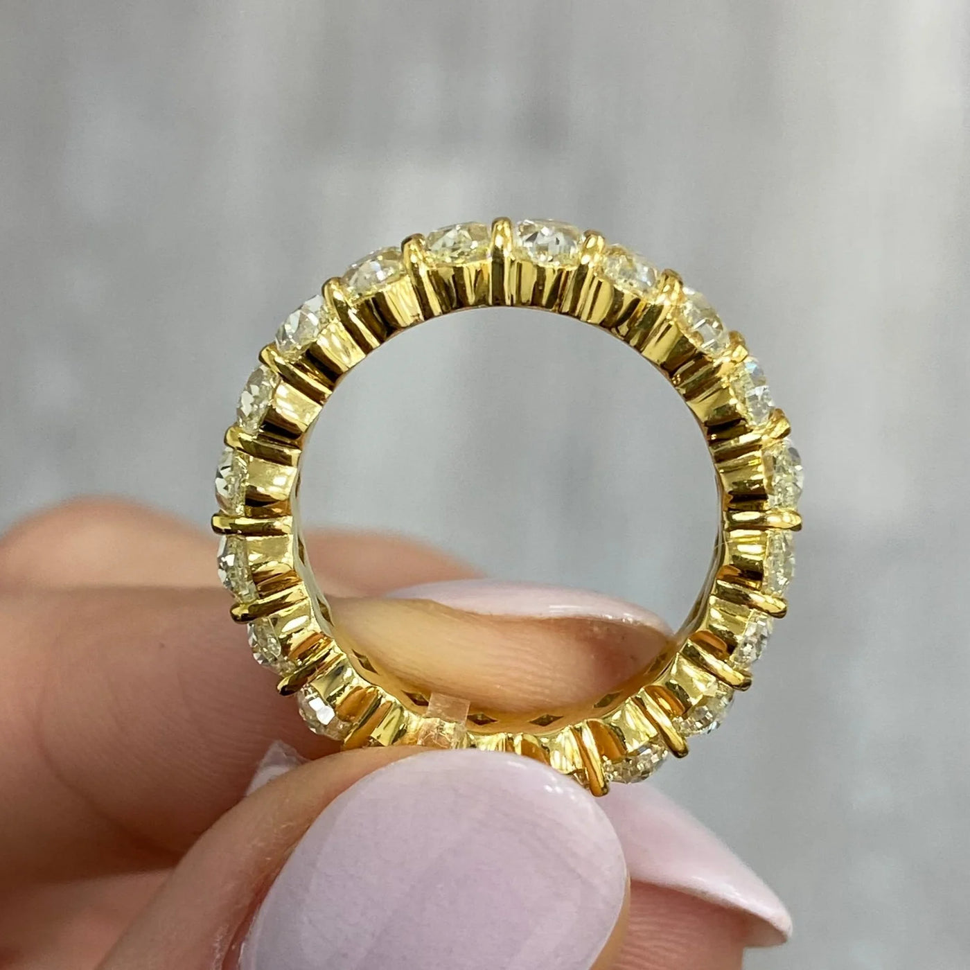 Yellow Diamond Oval Eternity Band