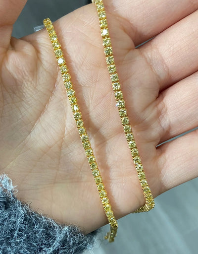 3.6ct Fancy Intense Yellow Round Bracelet