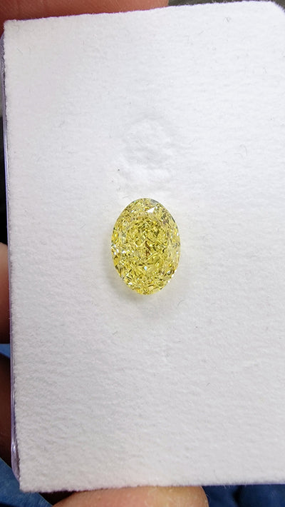 3.03ct Fancy Intense Yellow Oval Internally Flawless GIA