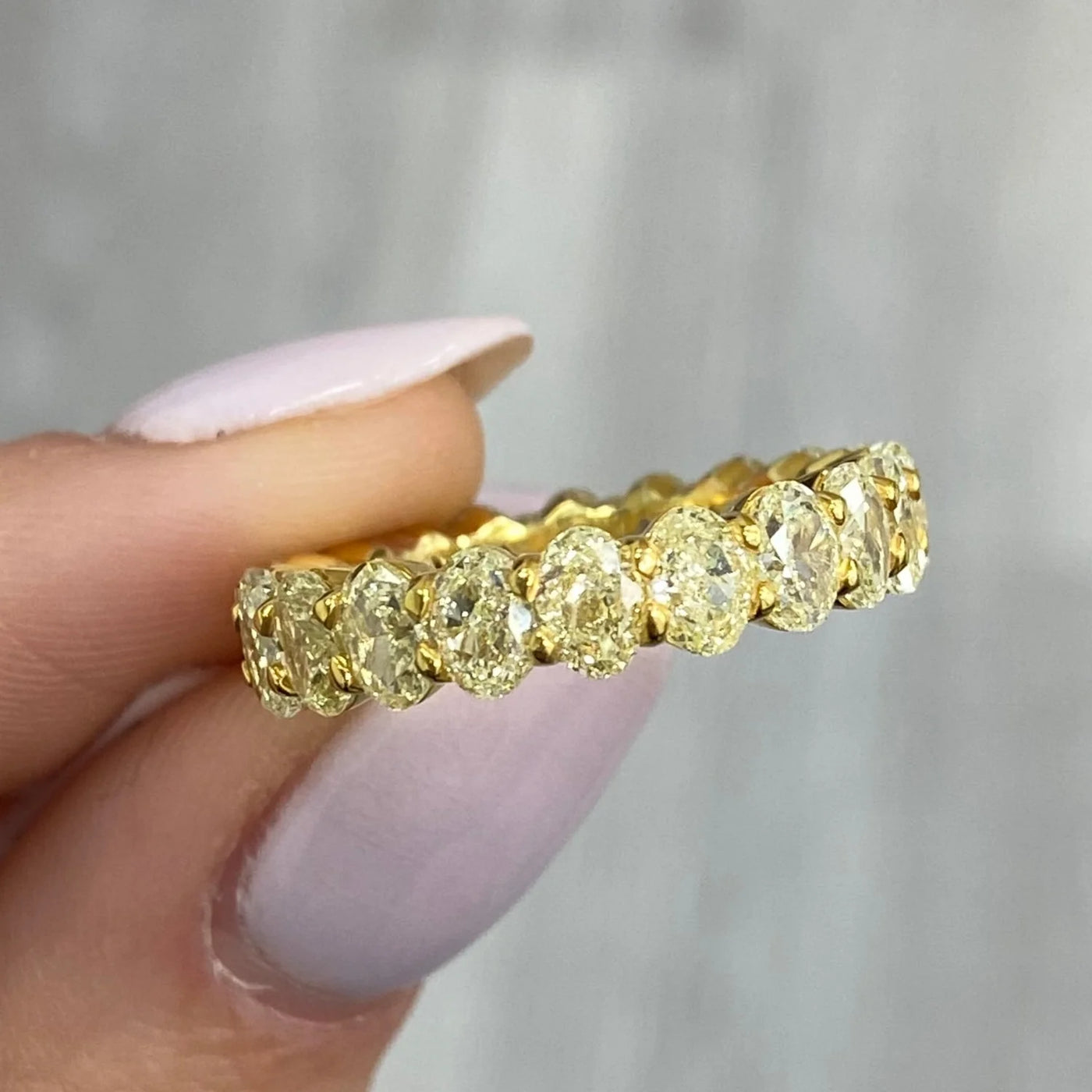 Yellow Diamond Oval Eternity Band