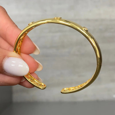 Yellow Diamond Bezel Cuff Bracelet