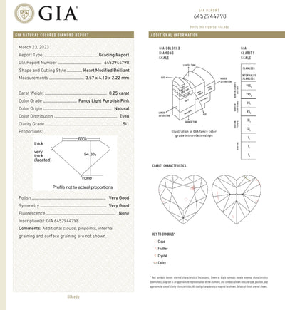 0.25ct & 0.25ct Fancy Light Purplish Pink Hearts GIA