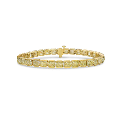 21ct Yellow Radiant East Weat Bezel Bracelet