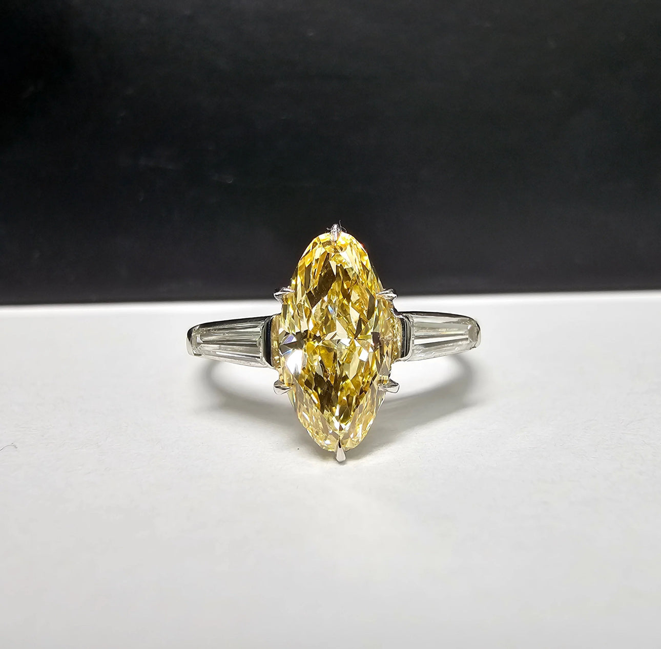 Fancy Intense Orangy Yellow Moval VS1 GIA Ring