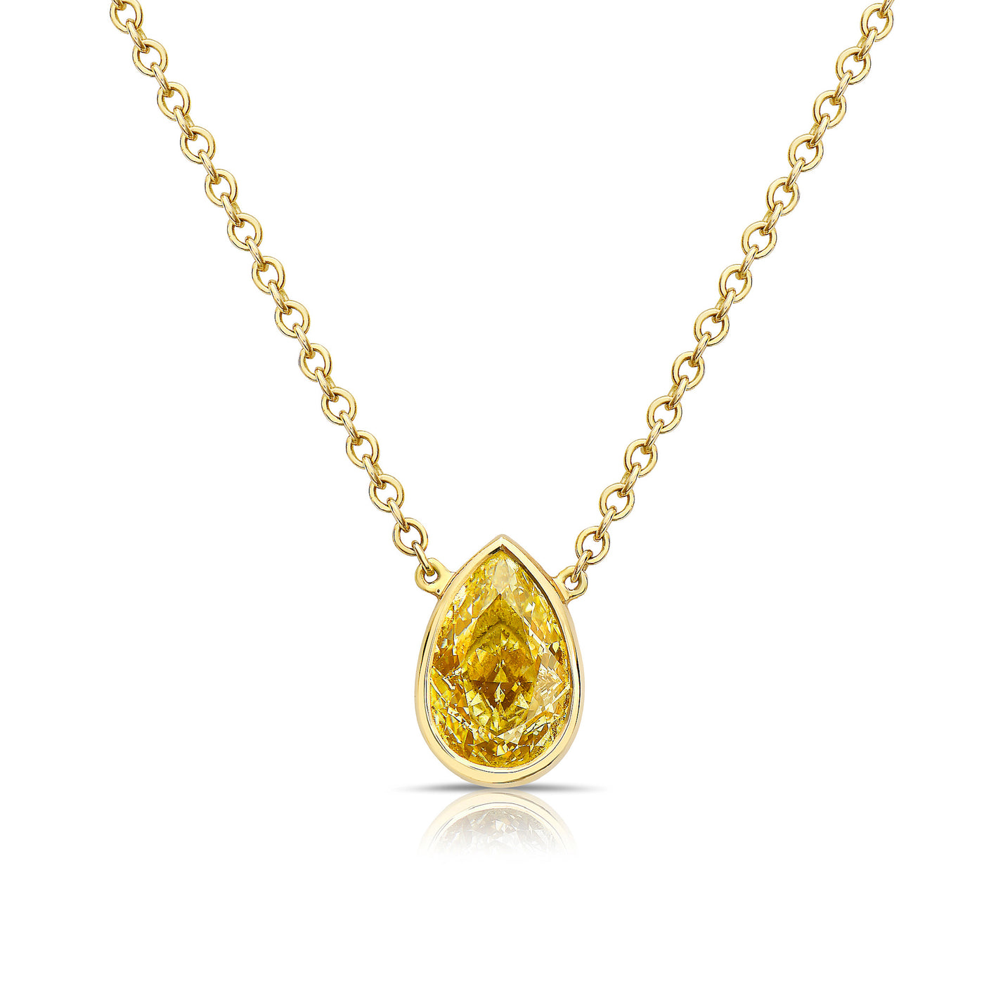 1.53ct Light Yellow Pear SI2 GIA Bezel Pendant