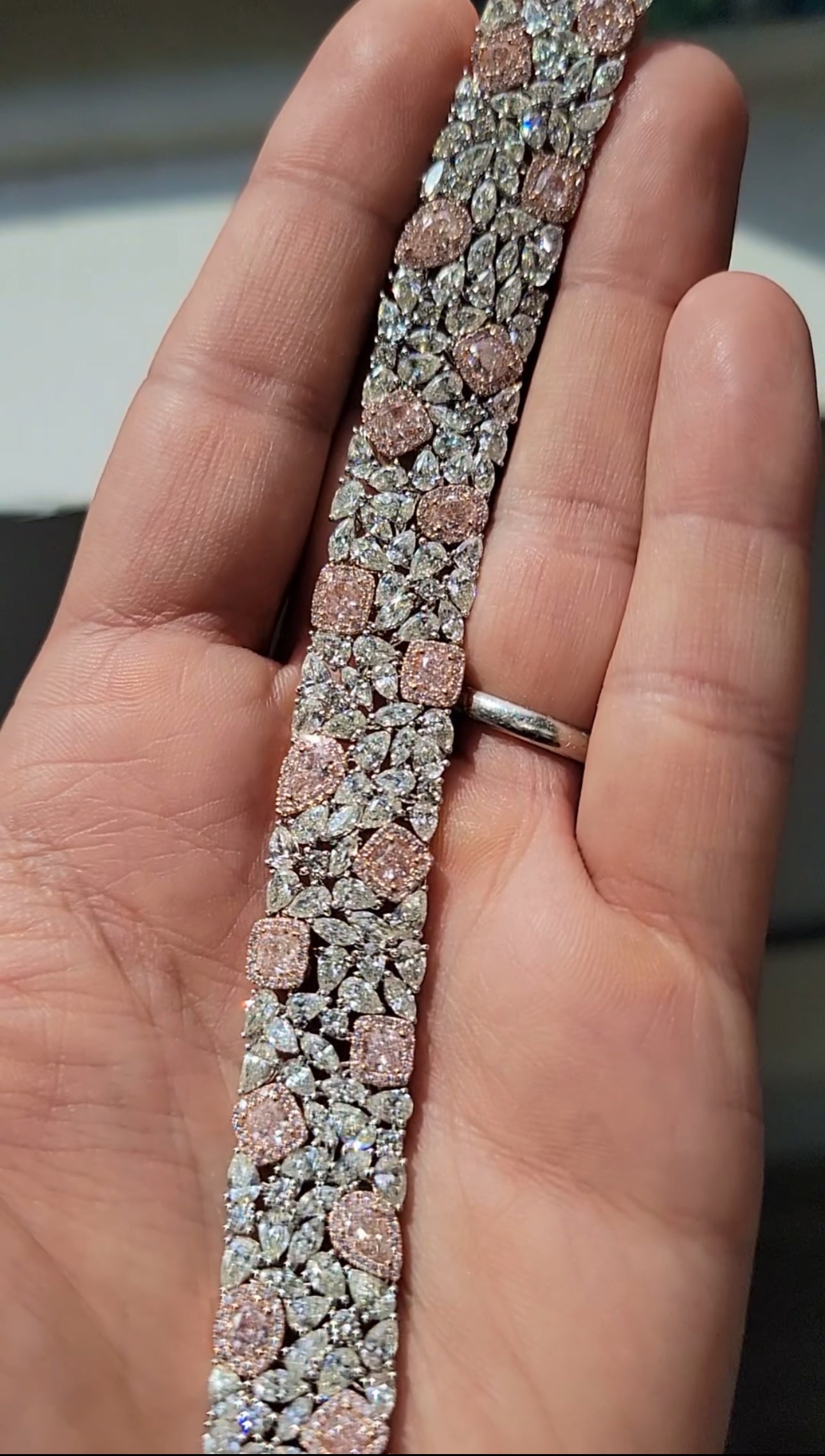 25ct Pink & White Diamond Carpet Bracelet