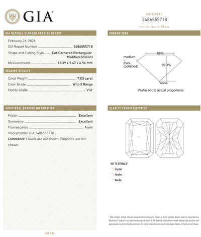 7.03ct Light Yellow Radiant VS1 GIA Ring