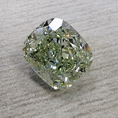 2.51ct Fancy Yellowish Green Cushion VS1 GIA