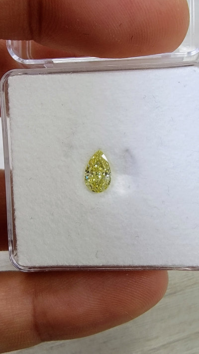 0.63ct Fancy Greenish Yellow Pear SI2 GIA