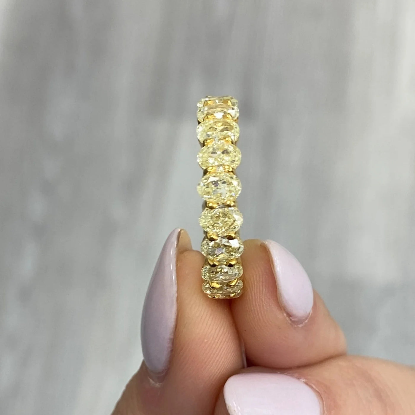 Yellow Diamond Oval Eternity Band