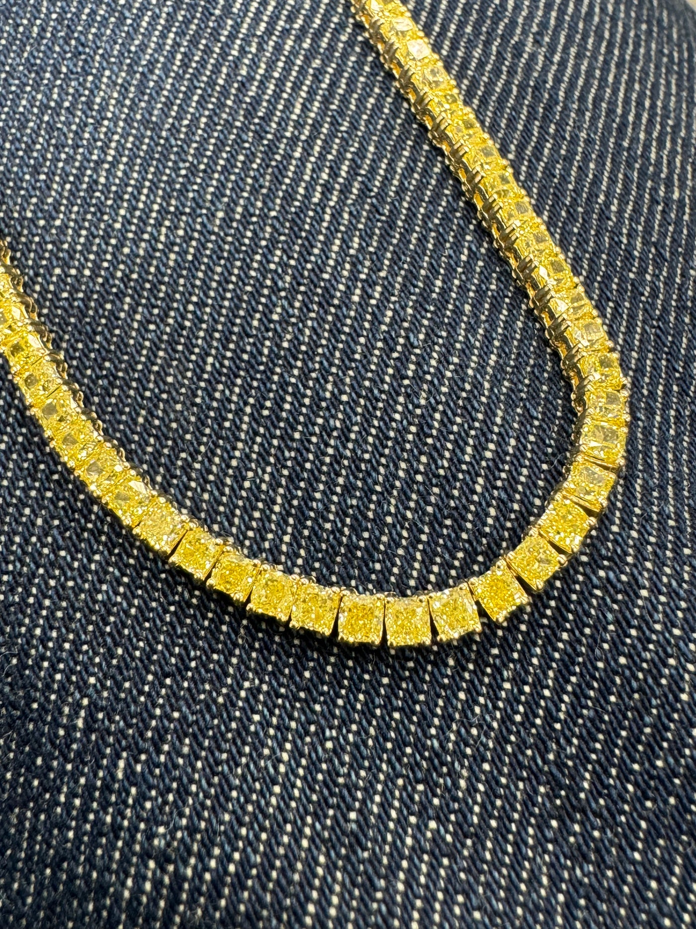 16ct Fancy Yellow Tennis Necklace