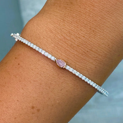 Pink Diamond Pear Bangle