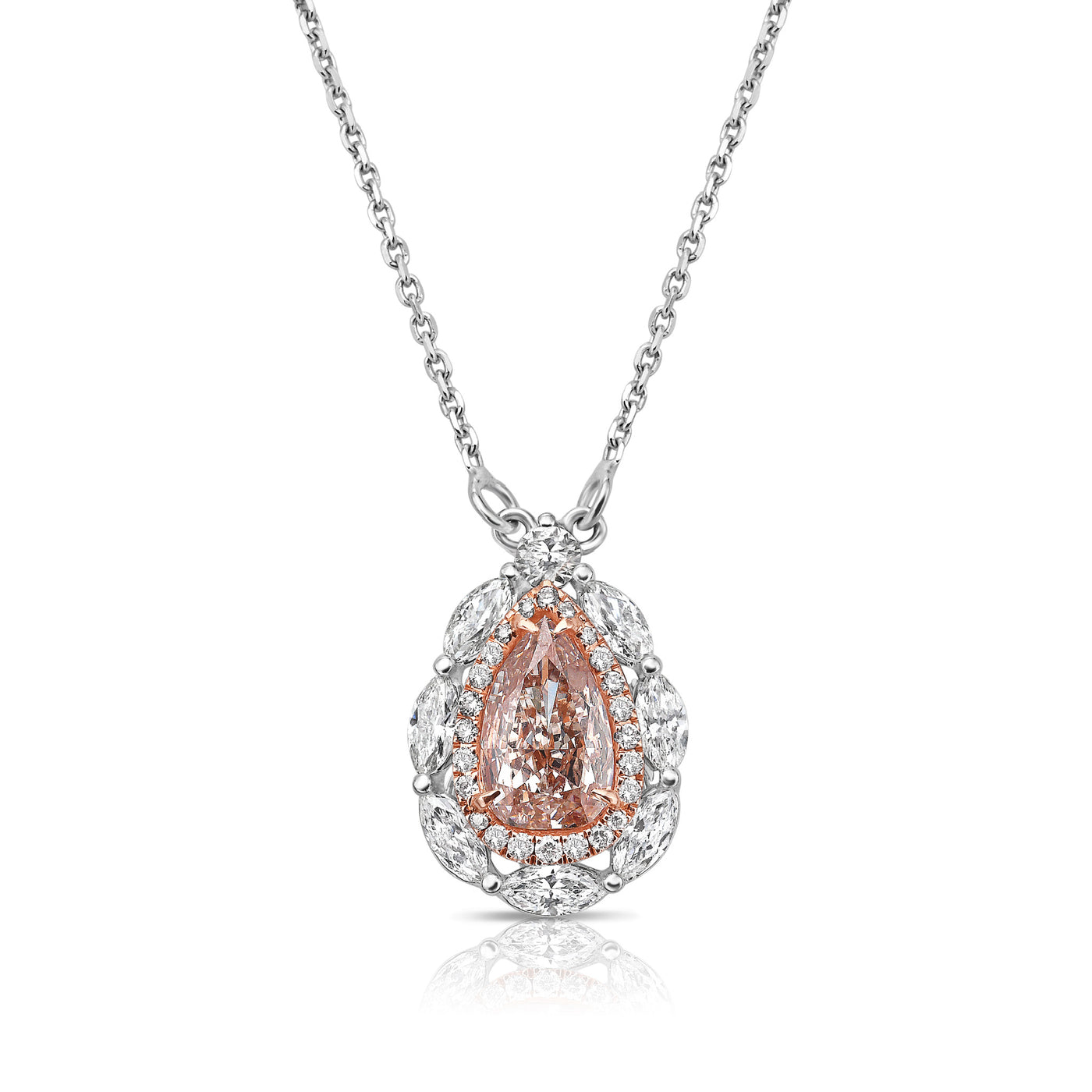 1.01ct Pink Pear GIA Pendant