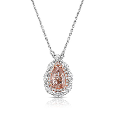 1.01ct Pink Pear GIA Pendant