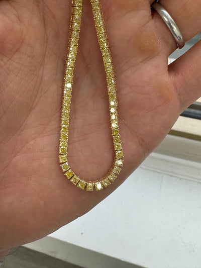 16ct Fancy Yellow Tennis Necklace