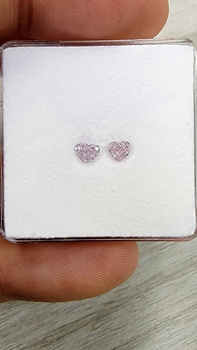 0.25ct & 0.25ct Fancy Light Purplish Pink Hearts GIA