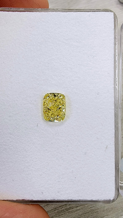 2.01ct Fancy Yellow Elongated Cushion VS2 GIA