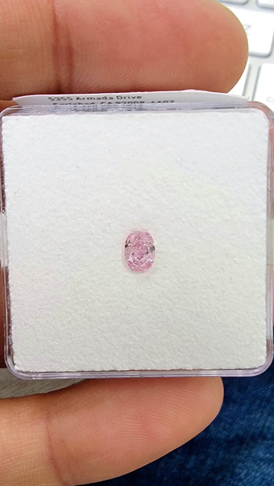 0.50ct Fancy Intense Purplish Pink Oval I1 GIA