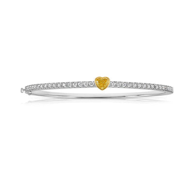 Yellow Diamond Heart Bangle