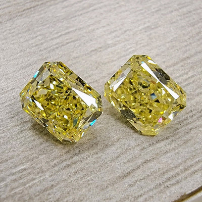 1.12ct & 1.34ct Fancy Yellow Radiants GIA