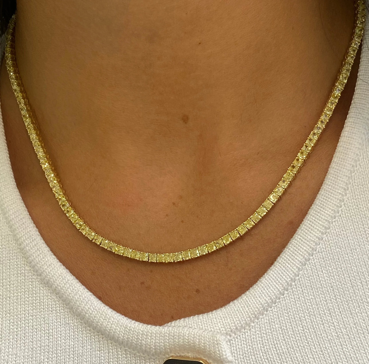 16ct Fancy Yellow Tennis Necklace