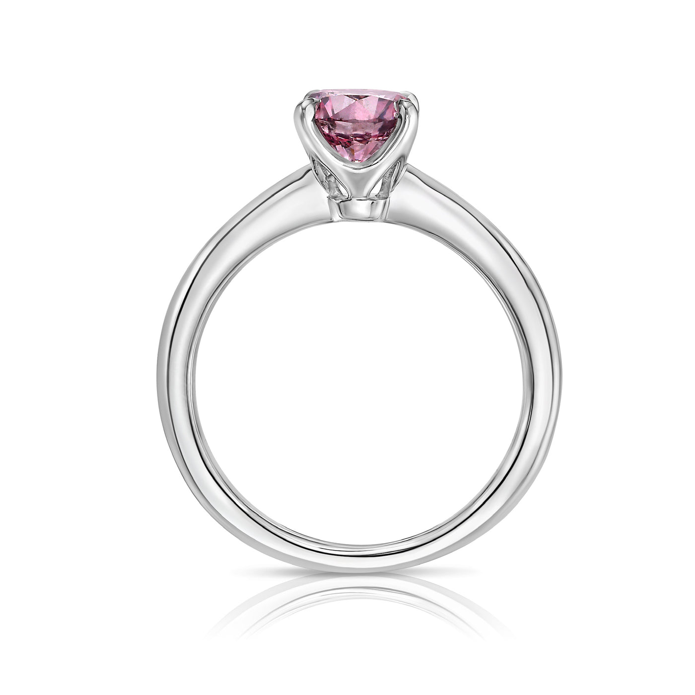 1.00ct Fancy Intense Pink Round I1 GIA Ring