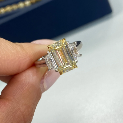 3.01ct Light Yellow Emerald Cut VS2 GIA Ring