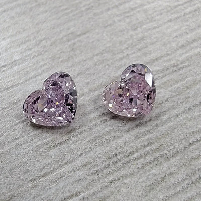 0.25ct & 0.25ct Fancy Light Purplish Pink Hearts GIA