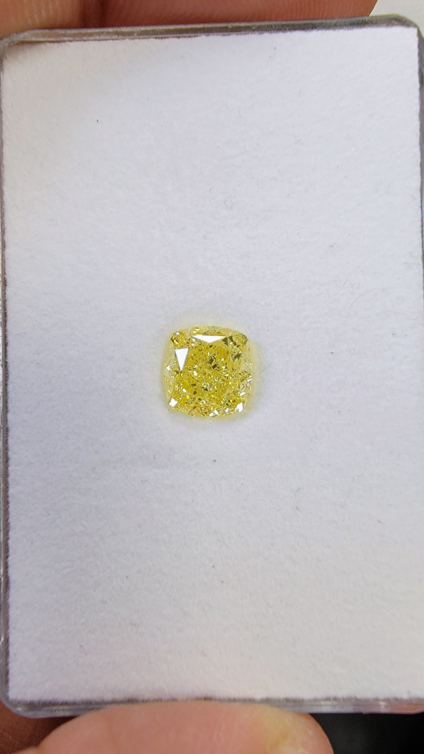 2.26ct Fancy Intense Yellow Cushion VS1 GIA