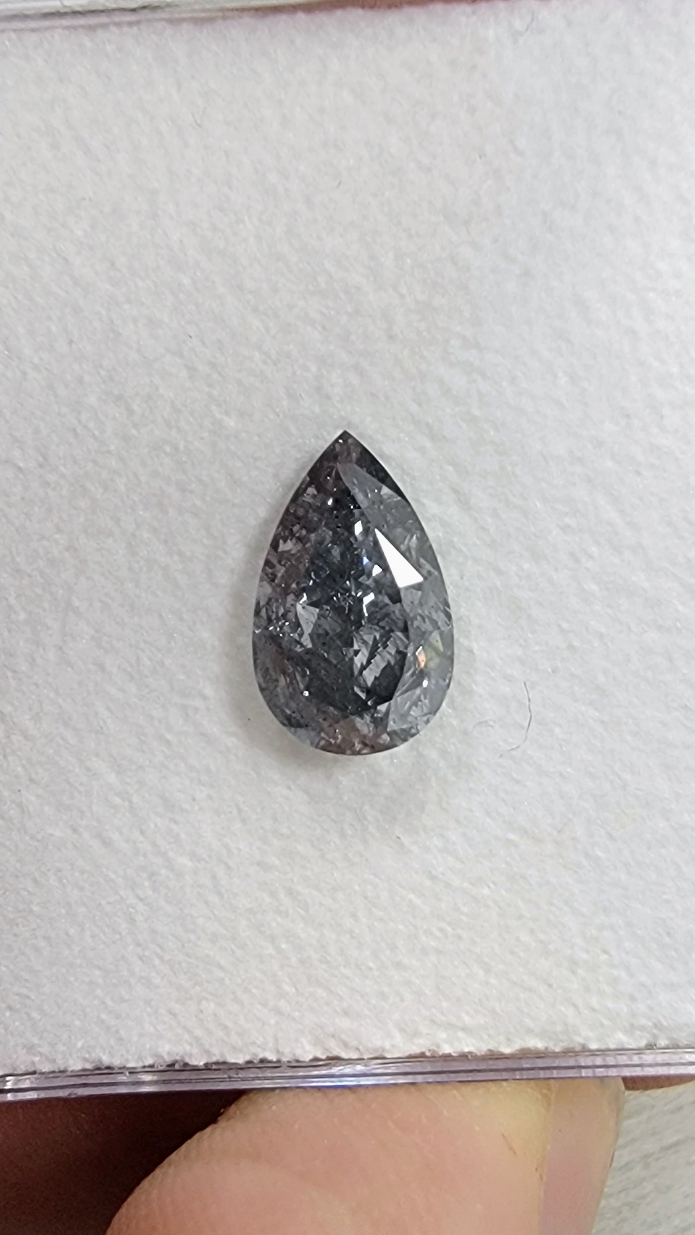 1.89ct Fancy Blue Gray Pear I2 GIA