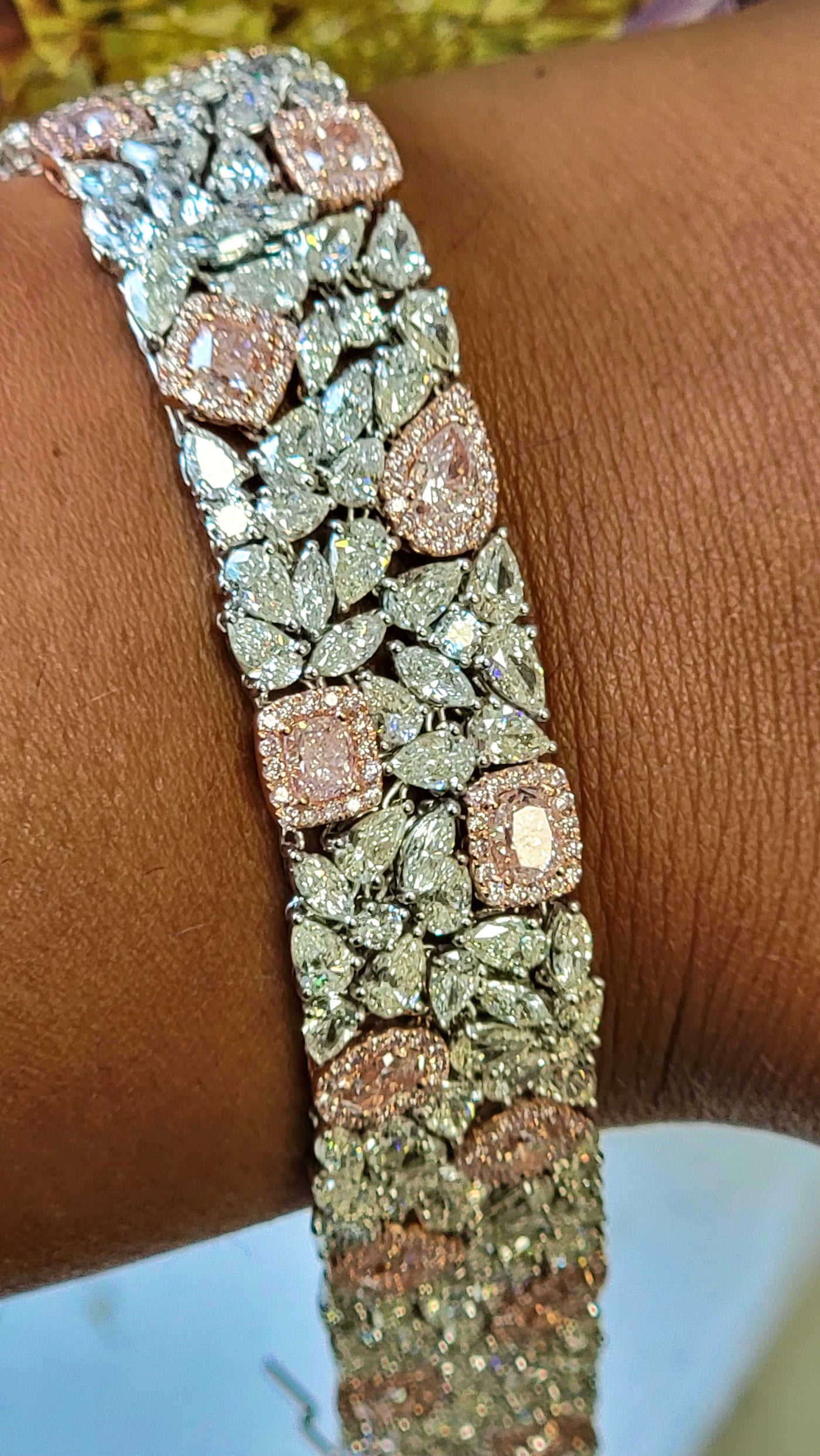 25ct Pink & White Diamond Carpet Bracelet