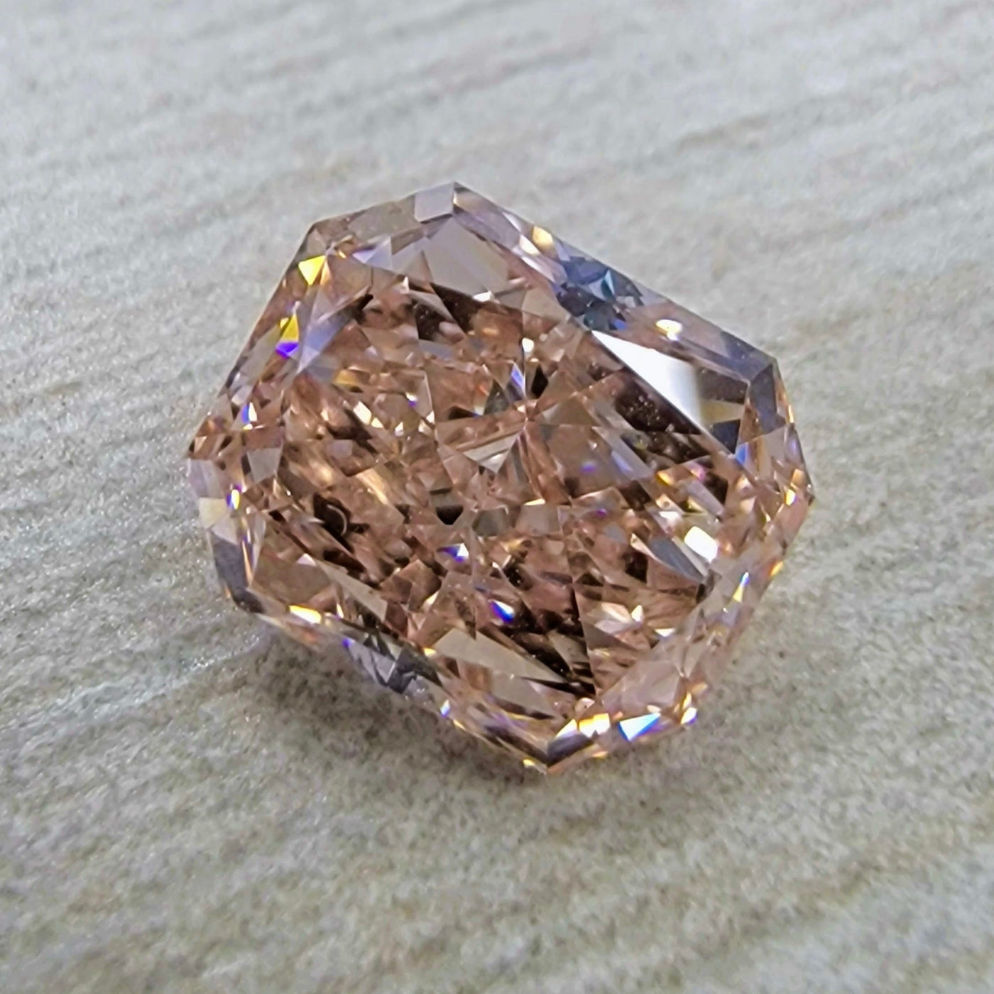 1.07ct Fancy Brownish Pink Radiant Flawless GIA