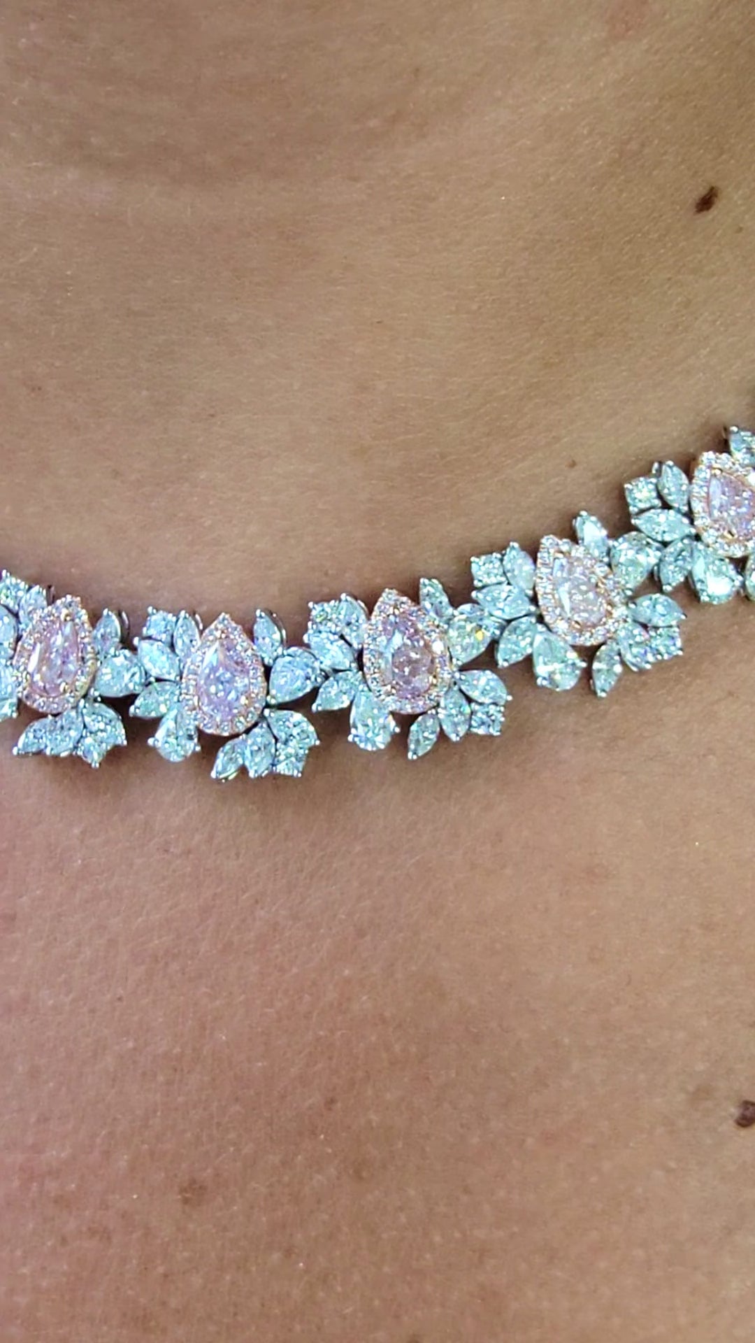 24ct Pink & White Diamond Necklace