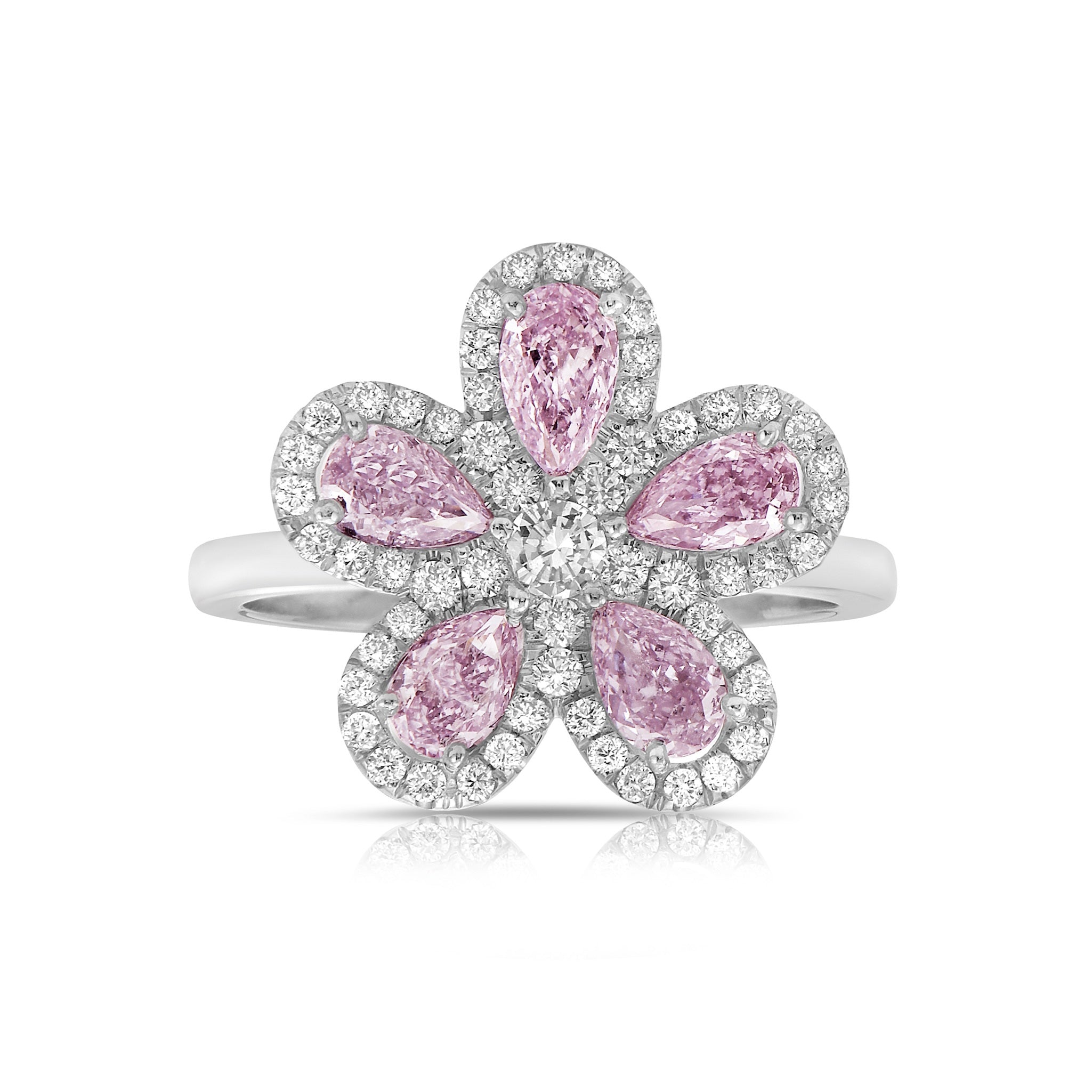 Pink Diamond ‘Ora’ Flower Ring – Namdar Diamonds